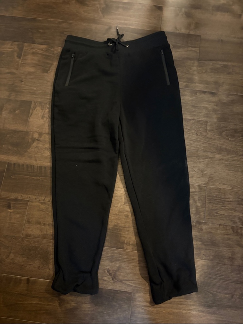 Men's Black Zipper Pocket Jogger Sweatpants